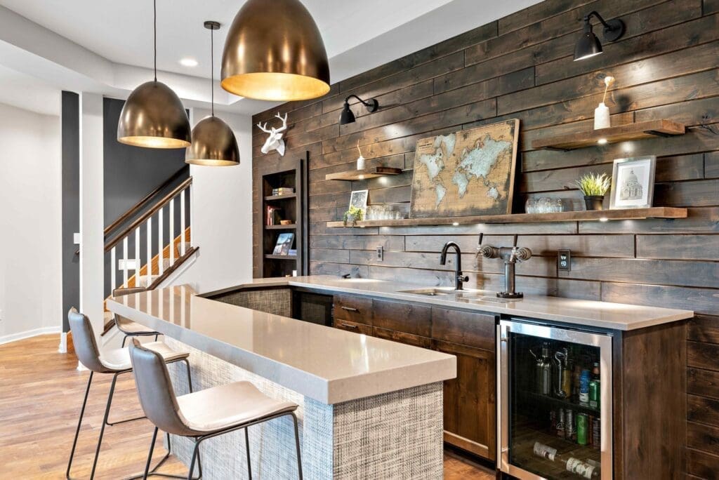 Eclectic Basement Remodel | Wet Bar | Sparkling Water on Tap | Bookcase Door | FBC Remodel