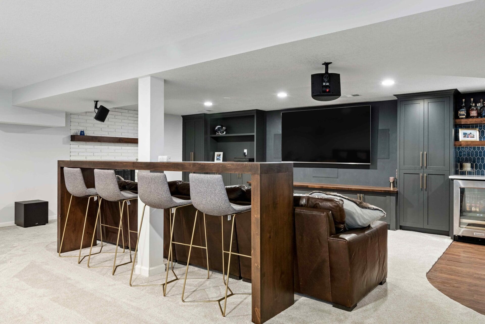 Transitional Basement Remodel | Home Theater | FBC Remodel