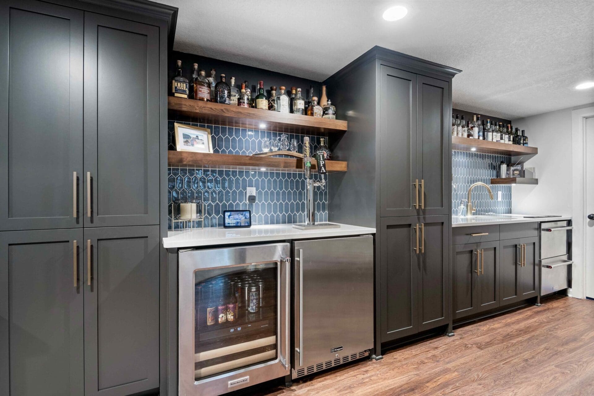 Transitional Basement Remodel | Wet Bar | FBC Remodel