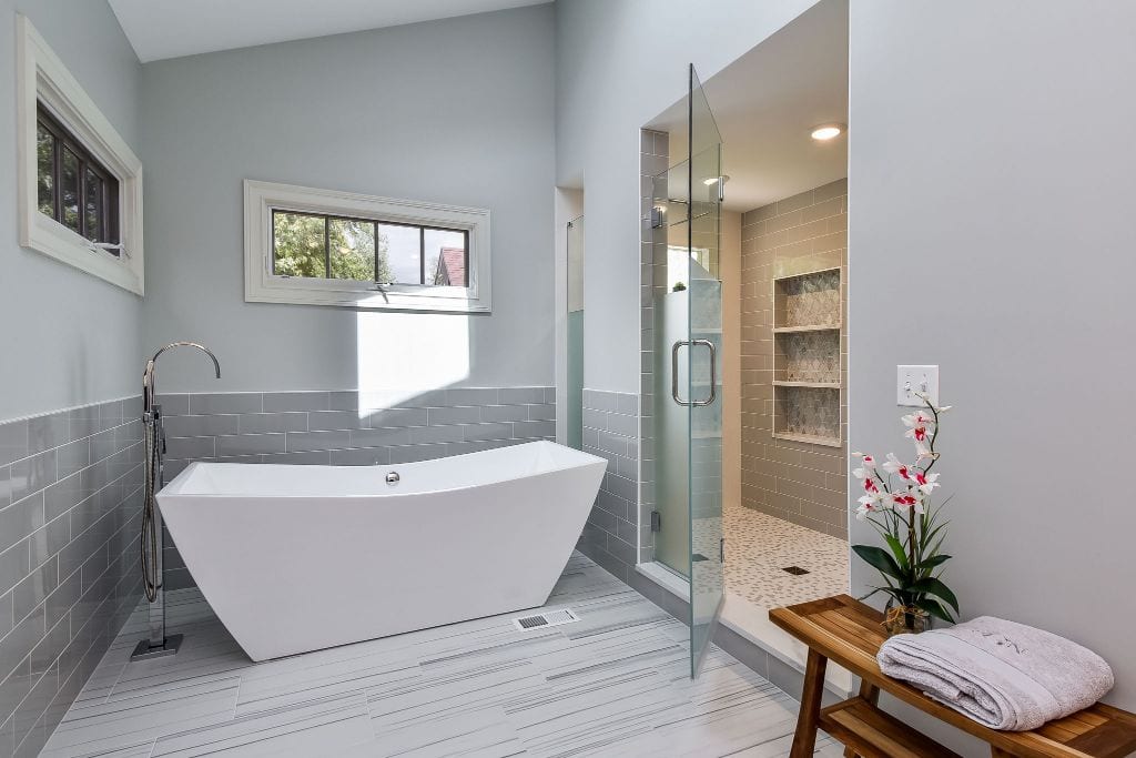 owners suite bathroom | standing tub || walk in shower | fbc remodel