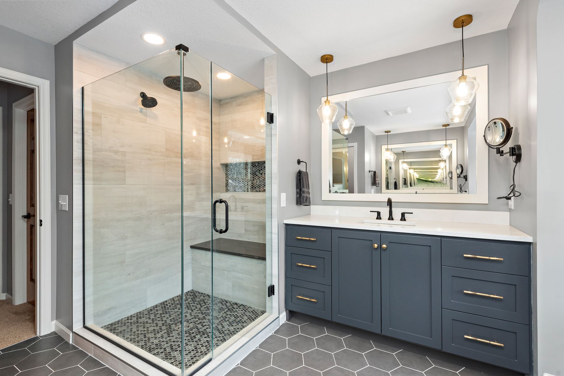 Modern Primary Bathroom Remodel | Shower, Vanity | FBC Remodel